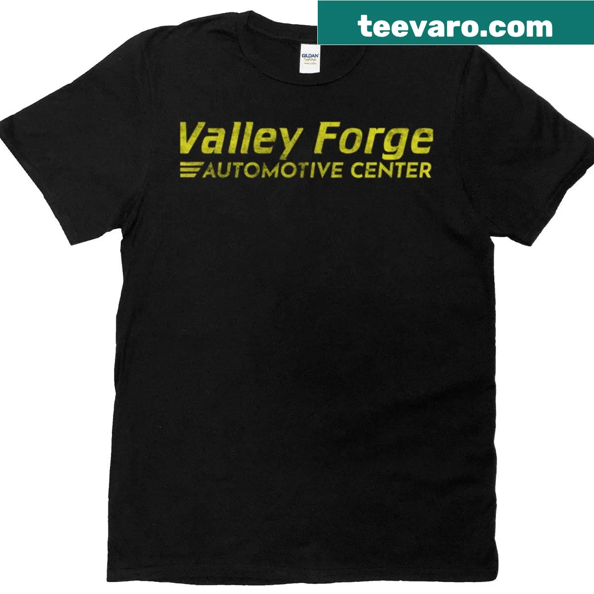 Valley Forge Automotive Center logo t-shirt for mechanics — on a men's t-shirt