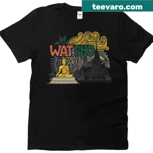 Illustration of Wat Pho Temple on a t-shirt