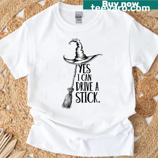 Funny t-shirt with a witch hat and driving slogan