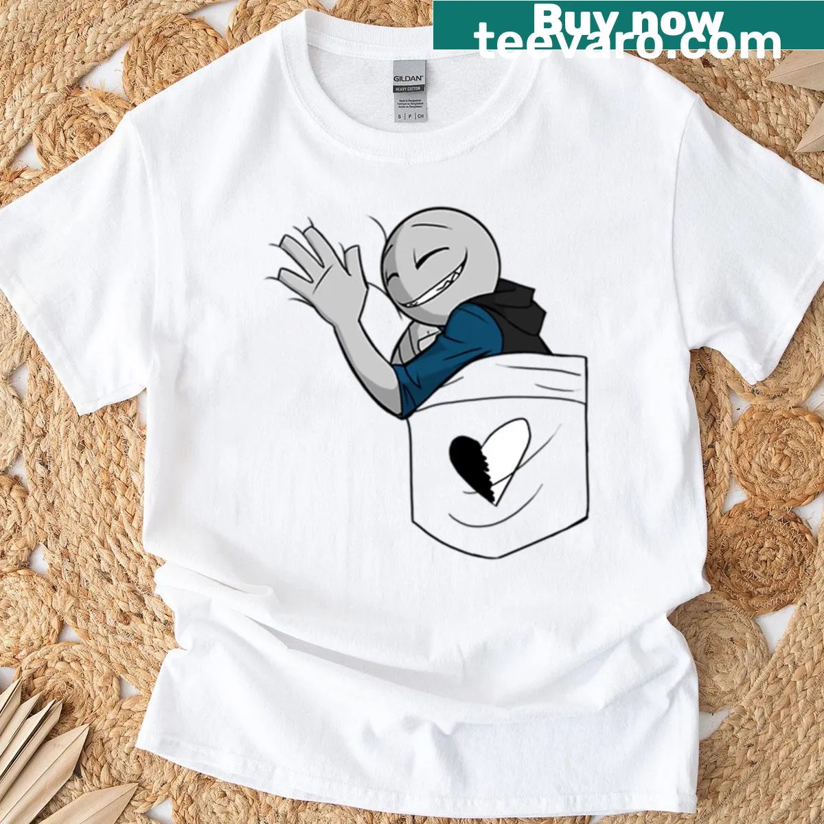Funny t-shirt with the phrase 'Your Boyfriend's Pocket' prominently displayed — on a men's t-shirt
