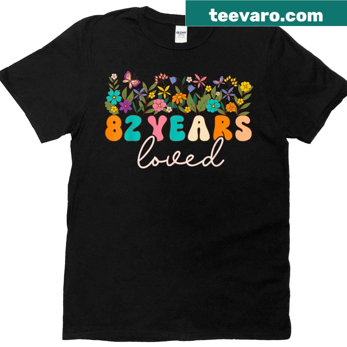Retro-style shirt celebrating 82 years of love for a birthday — on a men's t-shirt