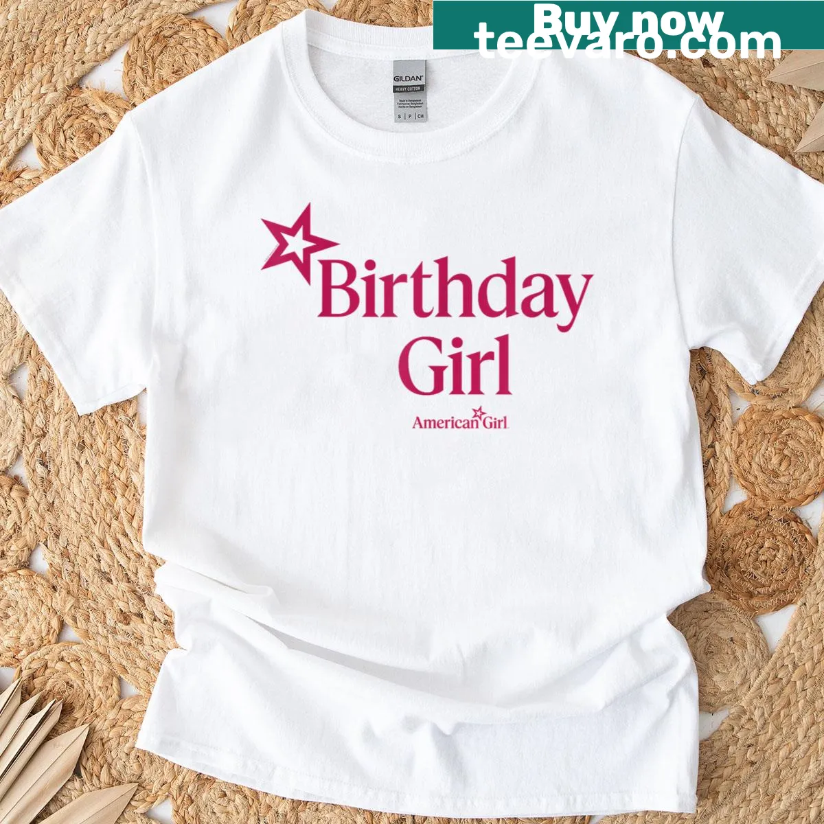 Birthday T-shirt for American Girl with festive text — on a men's t-shirt
