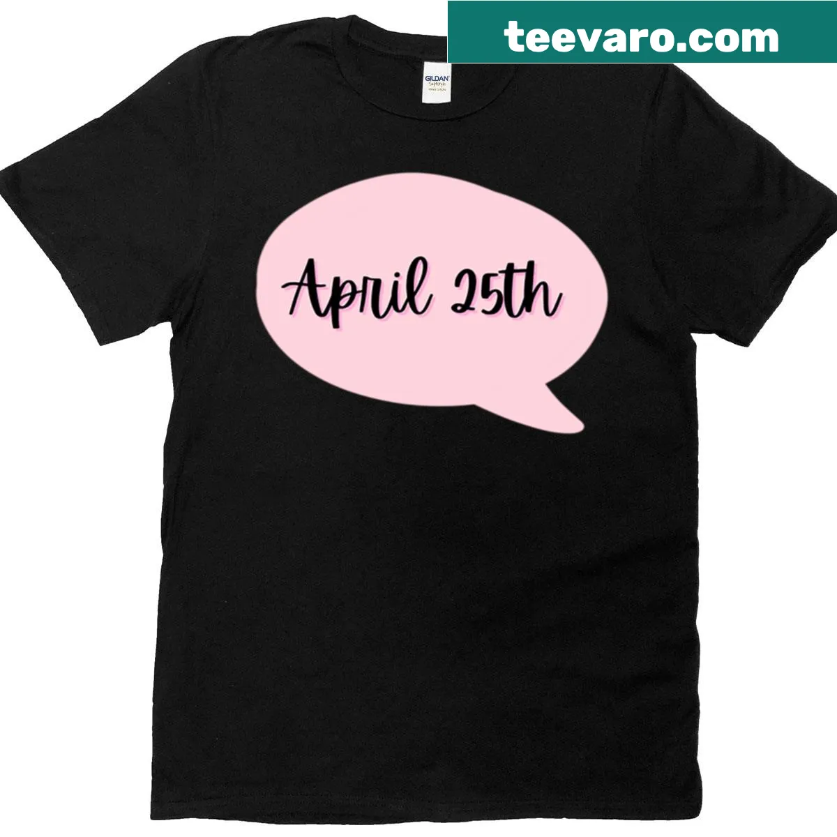 Minimalist silhouette t-shirt representing April 25th — on a men's t-shirt
