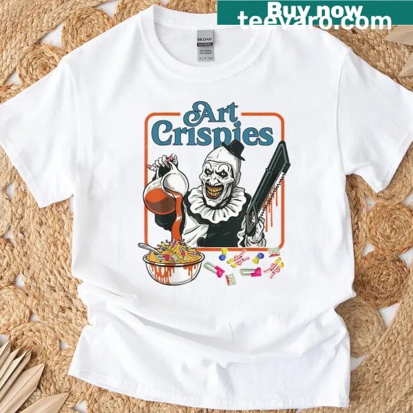 Creepy clown design on a horror-themed Halloween t-shirt