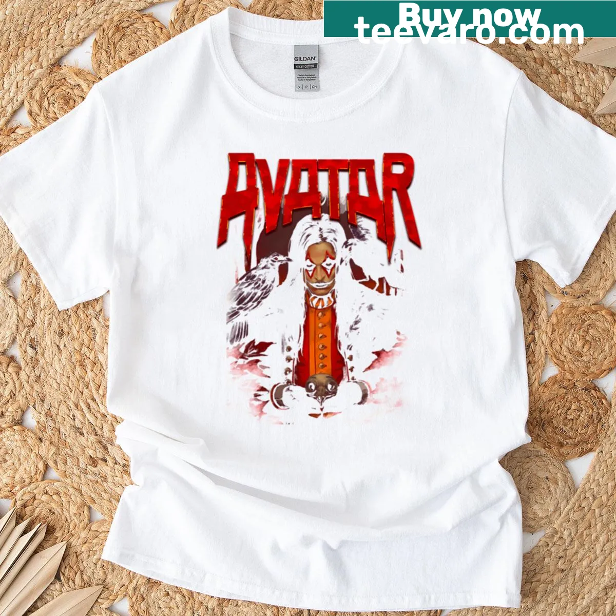 Illustrative Avatar Band t-shirt featuring unique artistic elements. — on a men's t-shirt