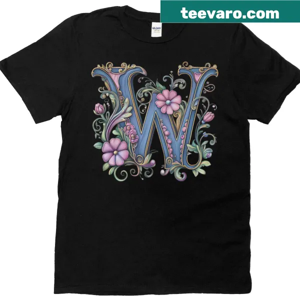 Minimalist T-shirt featuring a stylized Belle Epoque monogram W