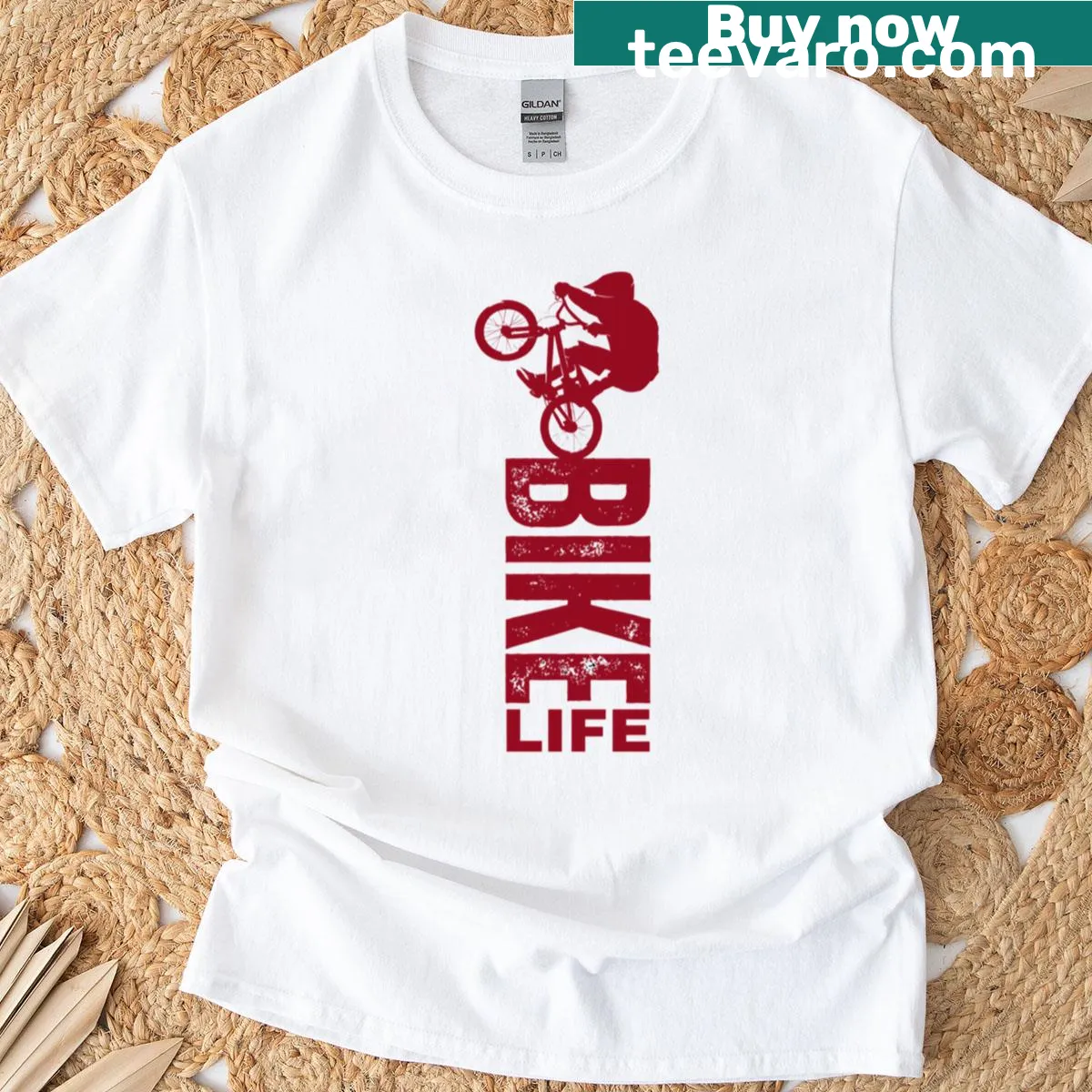 Dynamic graphic t-shirt celebrating Bike Life culture — on a men's t-shirt