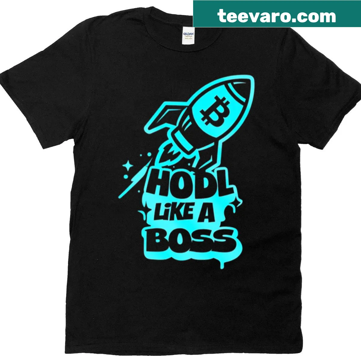 Graffiti-style typography t-shirt featuring 'Hodl Like A Boss' — on a men's t-shirt