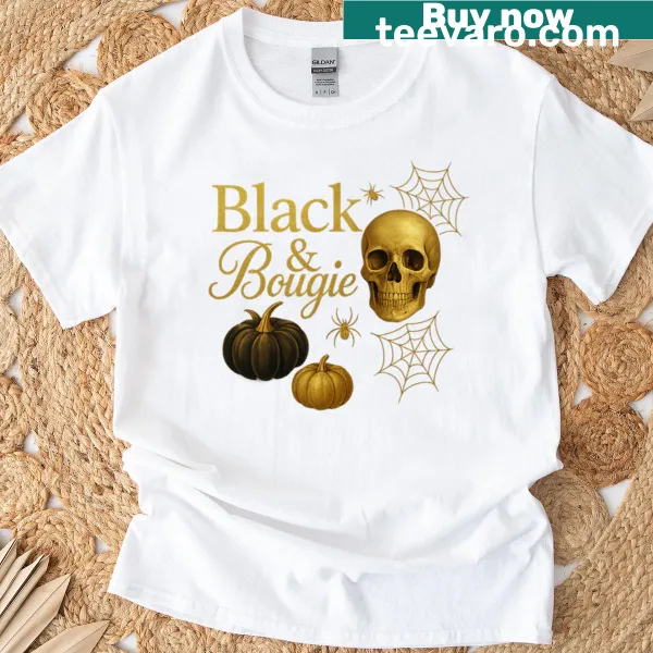 Oversized vintage distressed Black Bougie Halloween T-shirt