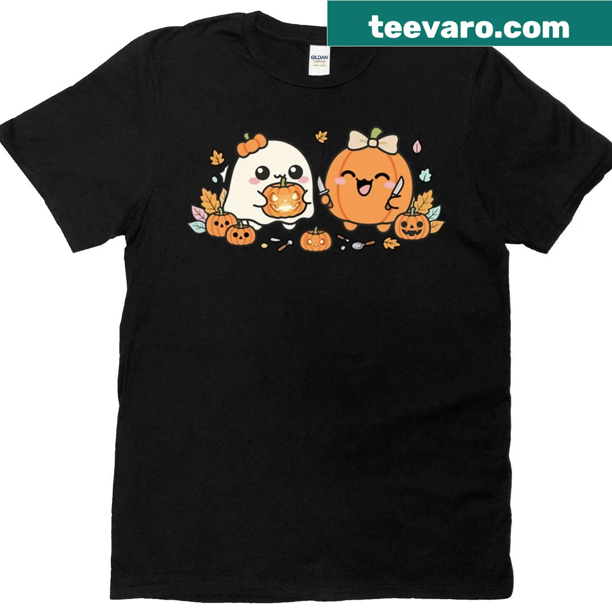 Cute pumpkin carving graphic Halloween oversized t-shirt — on a men's t-shirt
