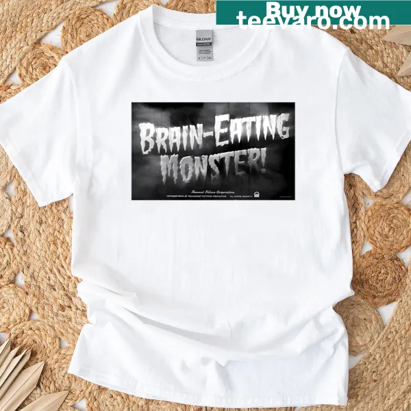 T-shirt with a brain-eating monster graphic
