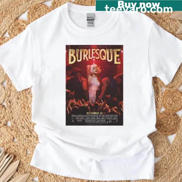 Vintage burlesque movie poster design on a stylish T-shirt