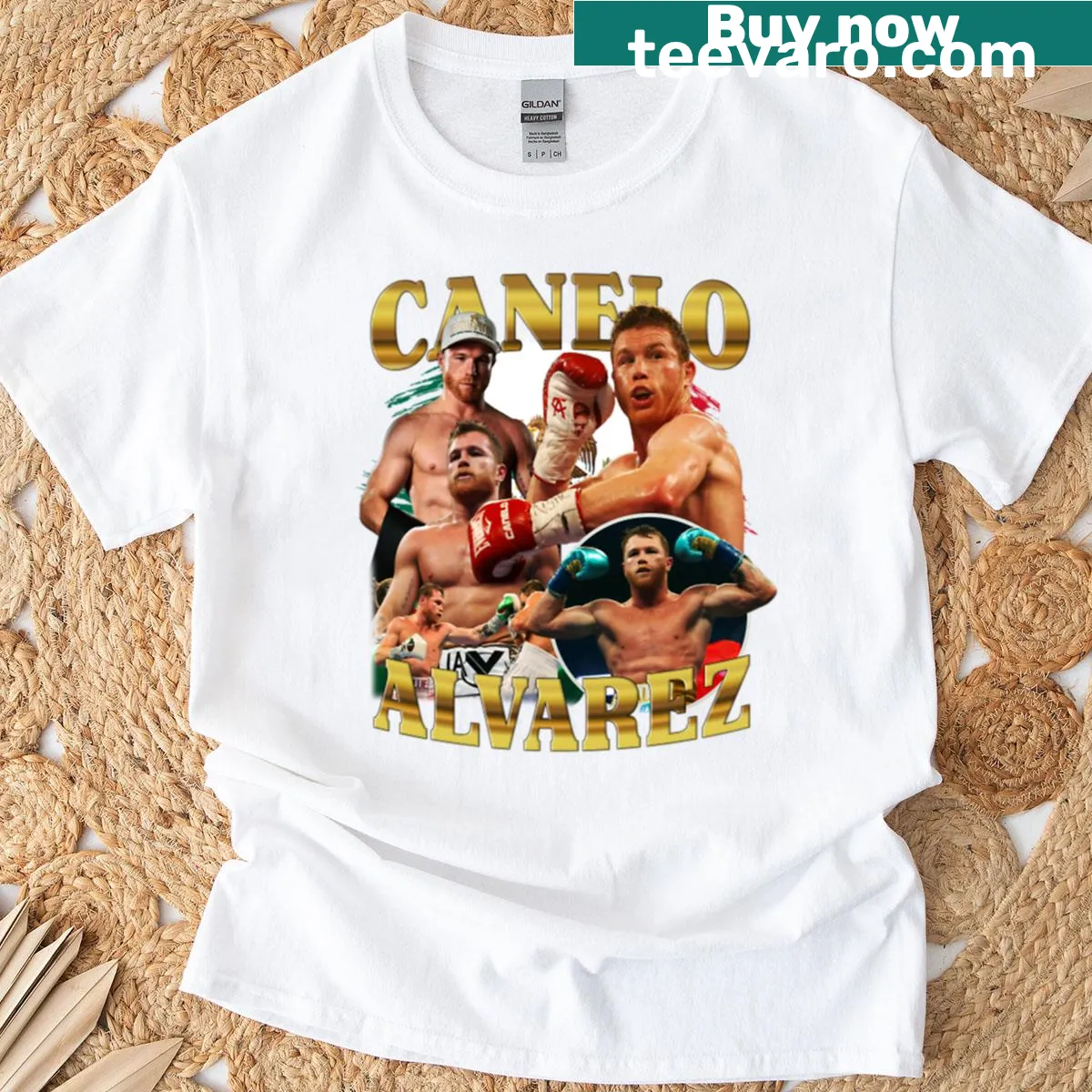 Vintage shirt featuring Canelo Alvarez design for boxing fans — on a men's t-shirt