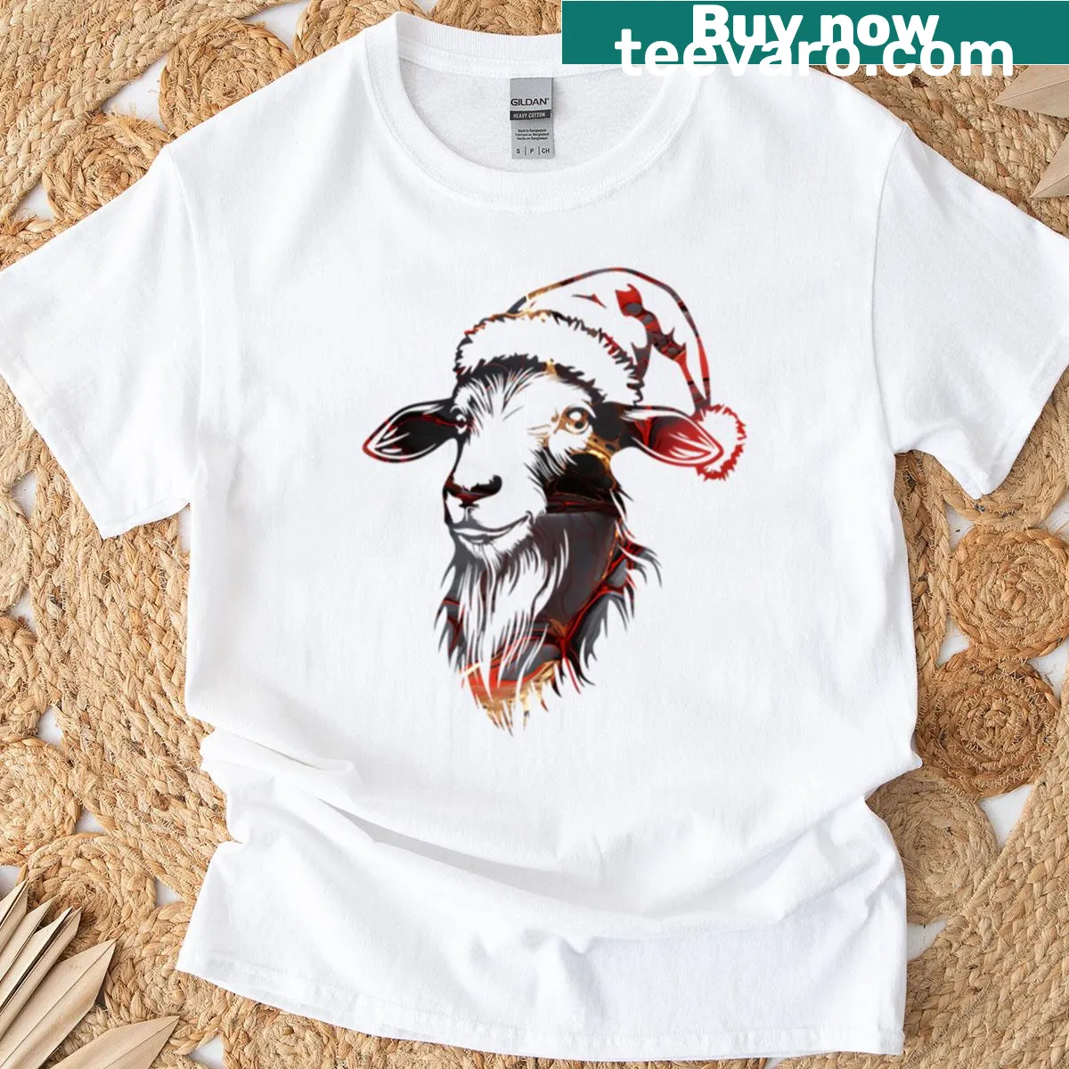 Festive T-shirt with Christmas goal illustration — on a men's t-shirt