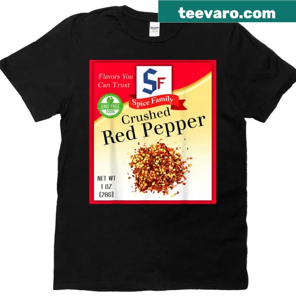 Crushed red pepper graphic on a family matching t-shirt