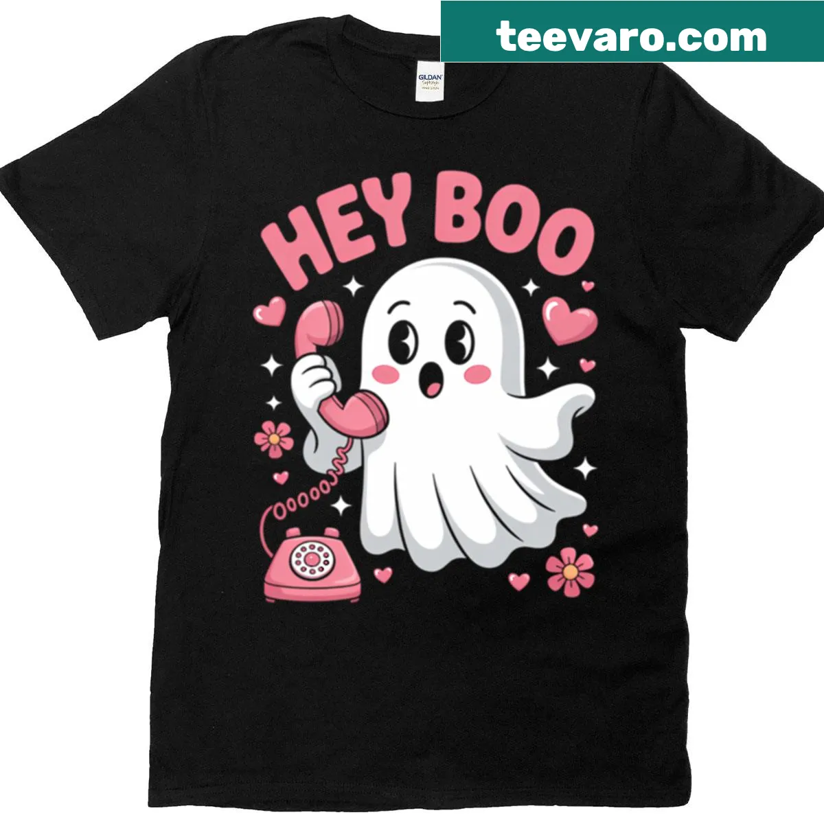 Cartoon ghost design with a funny expression on a T-shirt — on a men's t-shirt