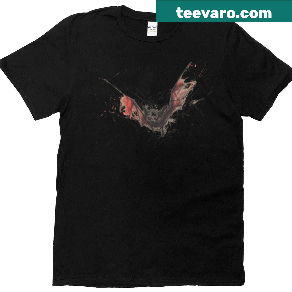 Hand-drawn sketch illustration of a bat on a t-shirt — on a men's t-shirt