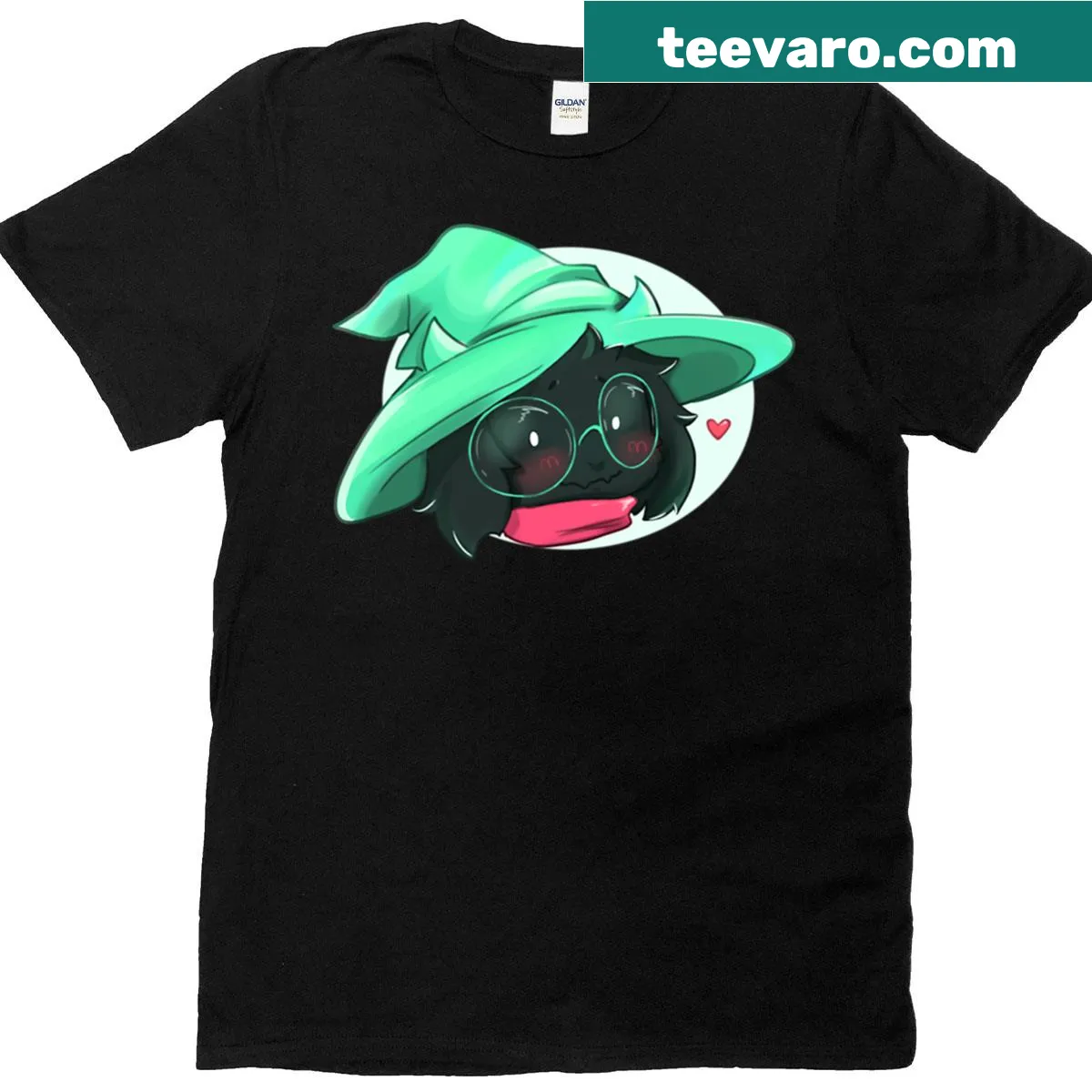 Cartoon graphic of Ralsei from Deltarune on a playful t-shirt — on a men's t-shirt