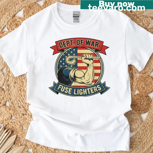 Text graphic about 'Department Of War Established 2025' on a T-shirt