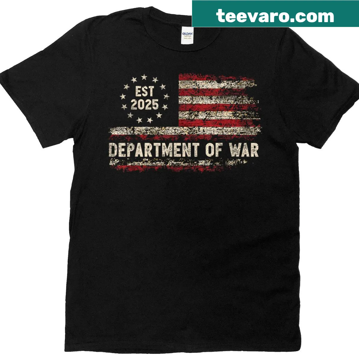 Emblem shirt celebrating the Department of War's re-establishment — on a men's t-shirt