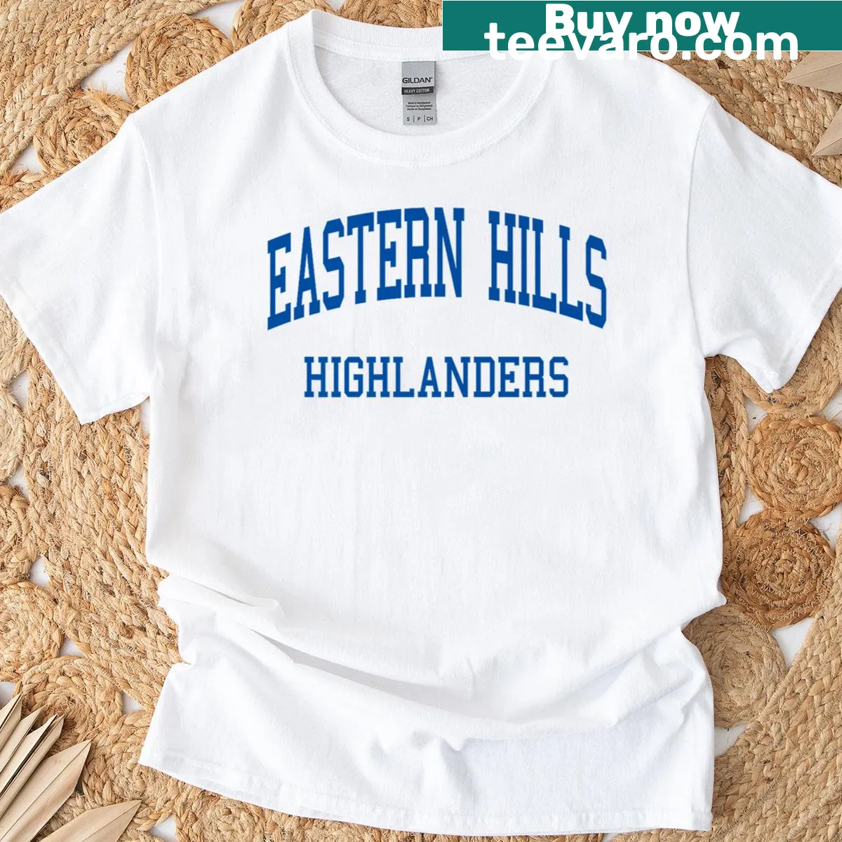 Vintage-style Eastern Hills High School T-shirt — on a men's t-shirt