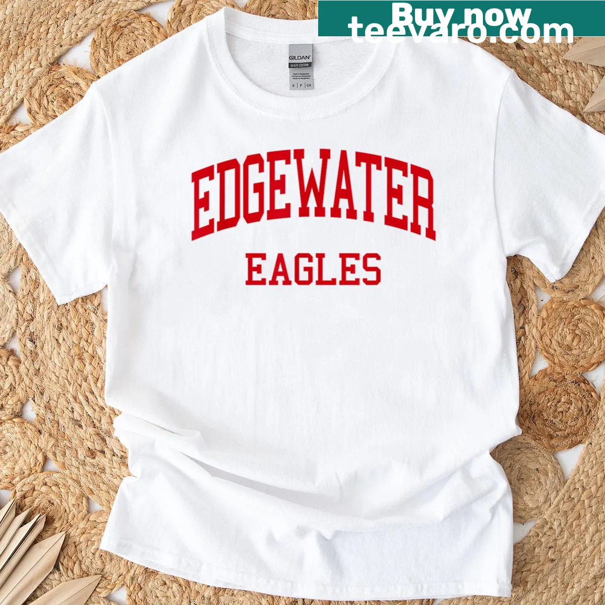 Retro T-shirt celebrating Edgewater High School in Orlando, FL — on a men's t-shirt