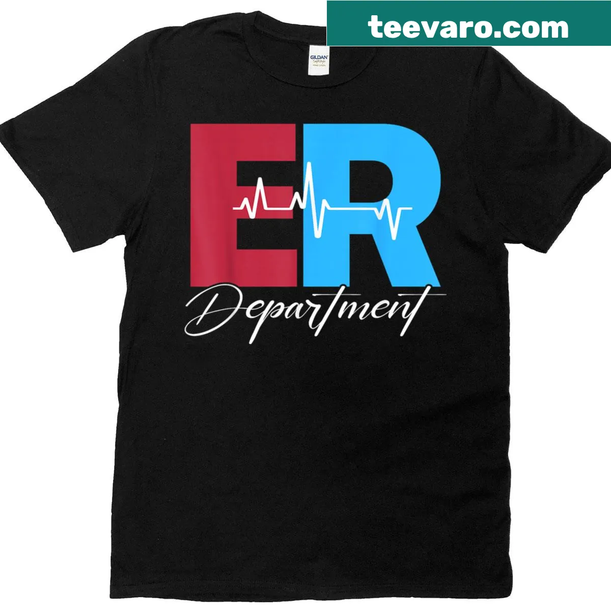 T-shirt for nurses featuring 'Emergency Department' text — on a men's t-shirt