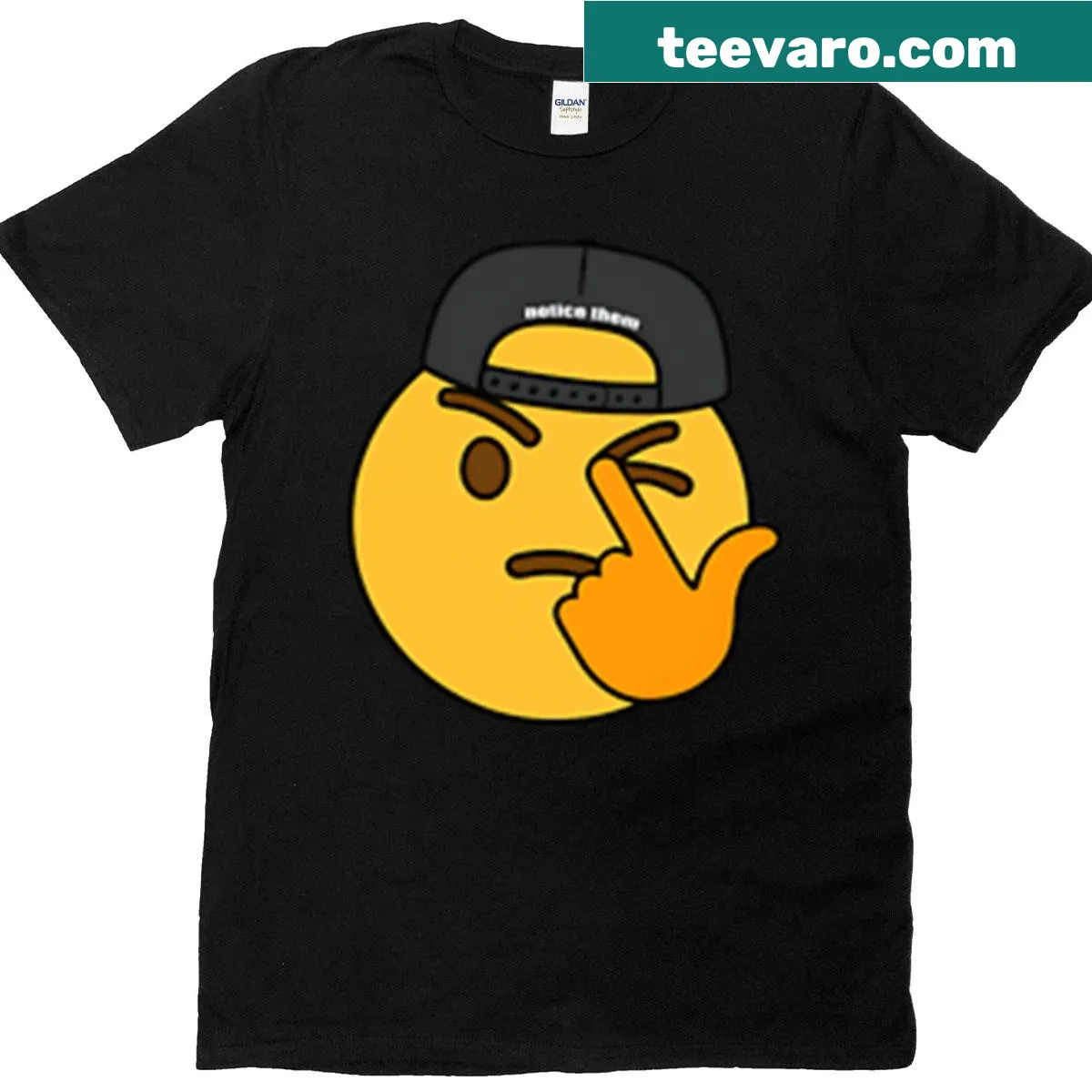 Nostalgic music-themed T-shirt featuring emote hat illustration — on a men's t-shirt