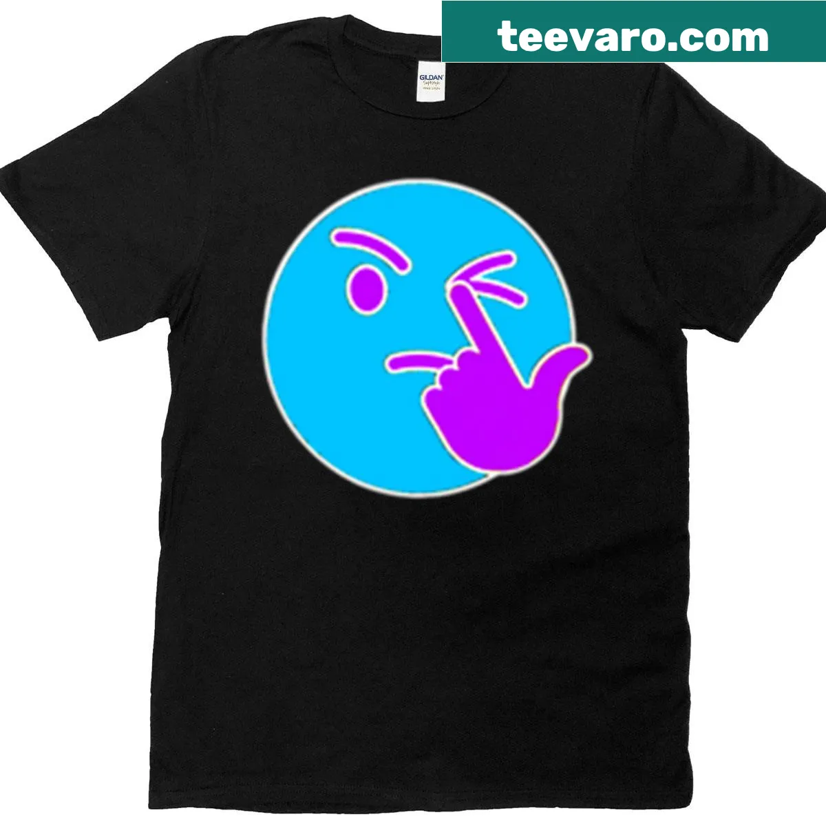 Cartoon Eye Poke design t-shirt in a playful style — on a men's t-shirt