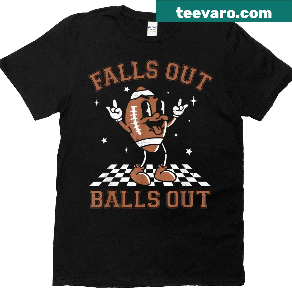 Funny football shirt with humorous text — on a men's t-shirt