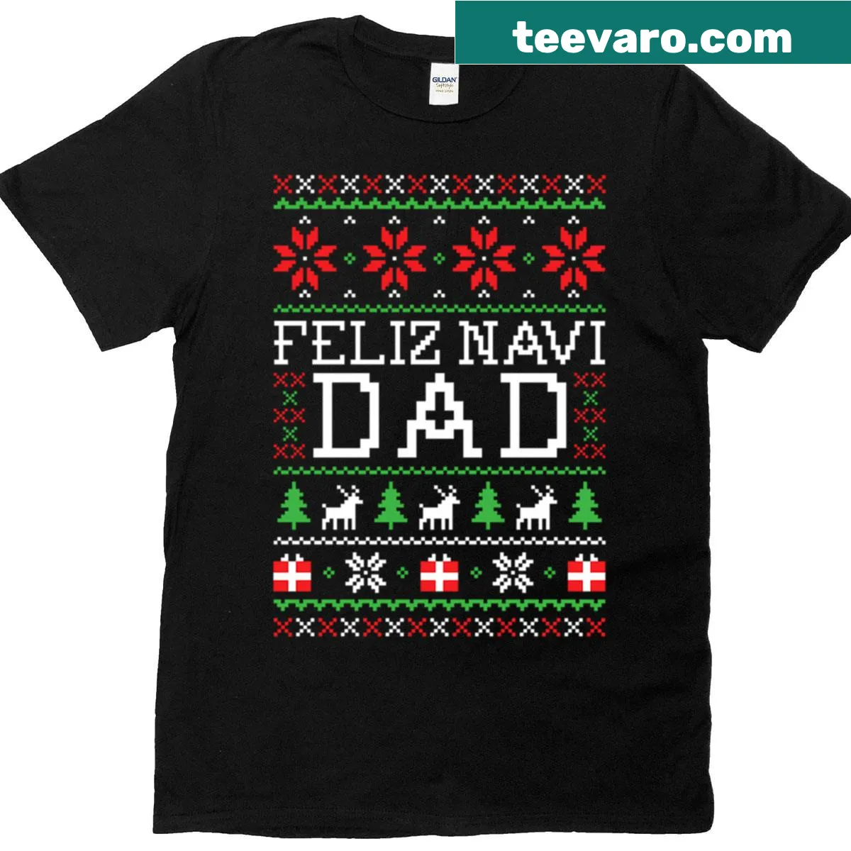 Feliz Navi Dad text in vintage style on a T-shirt — on a men's t-shirt