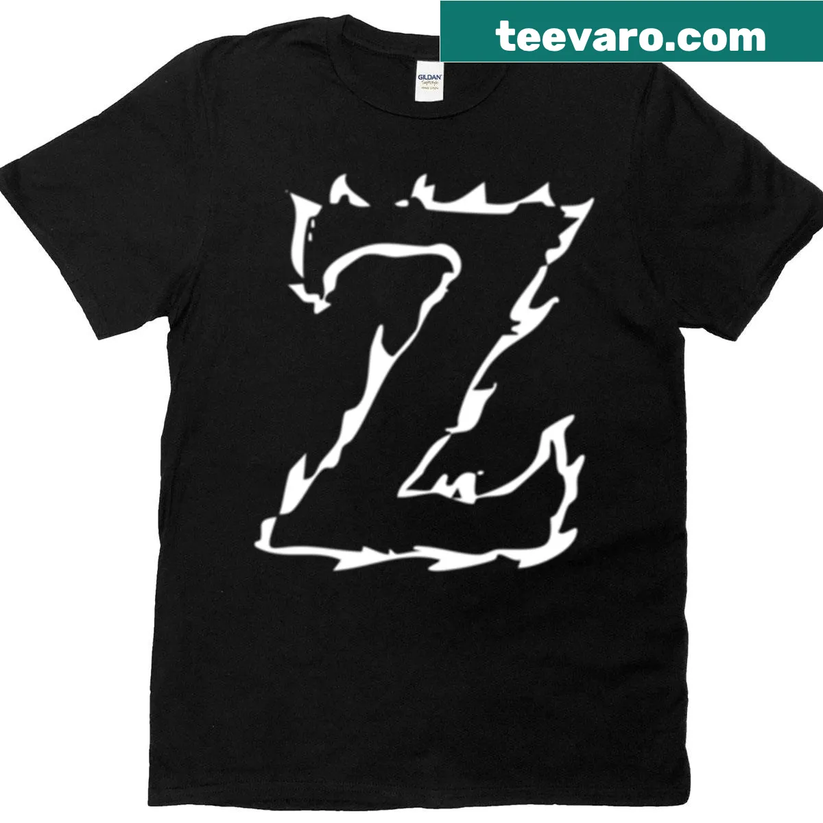 Oversized t-shirt with flaming Z monogram — on a men's t-shirt