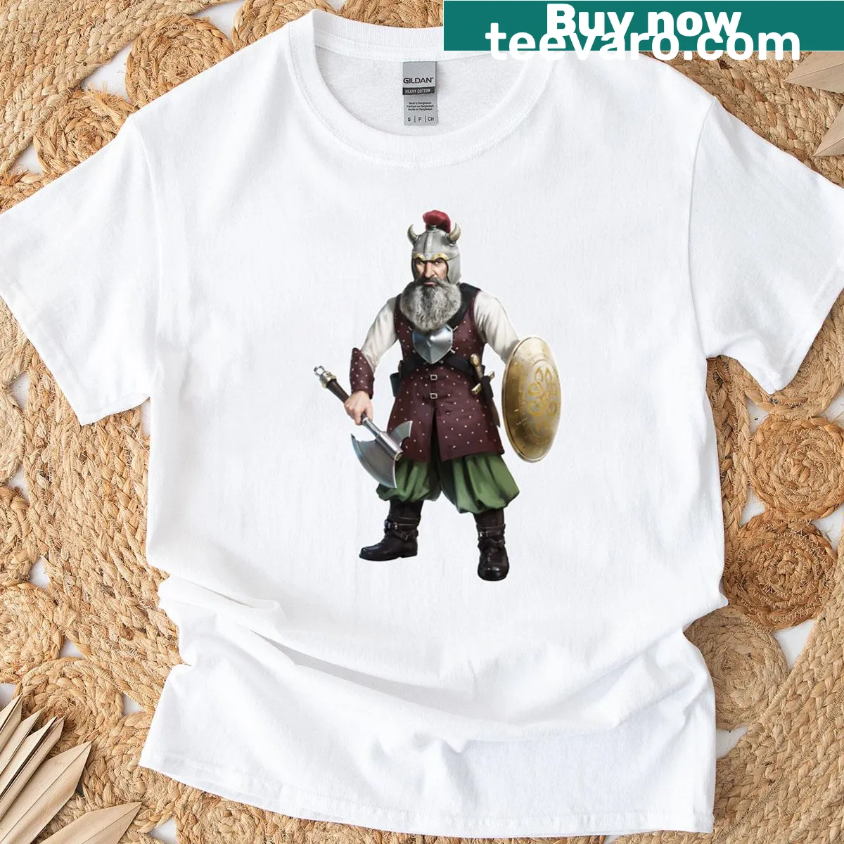 Flint Fireforge illustration T-shirt — on a men's t-shirt