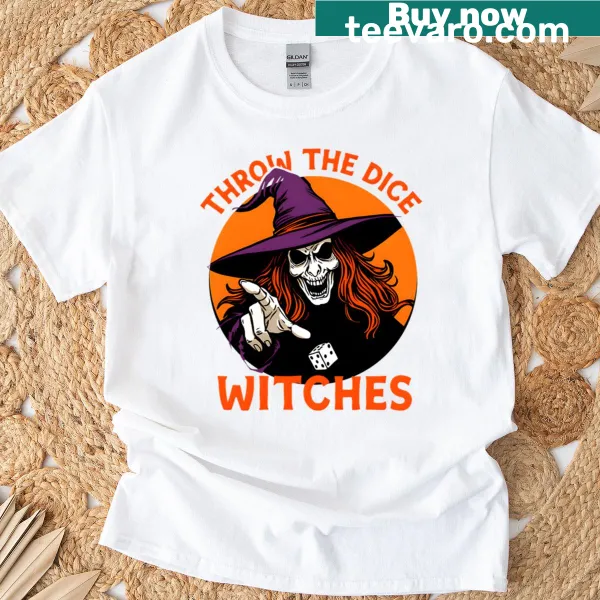 Witches dice game graphic T-shirt for Halloween lovers
