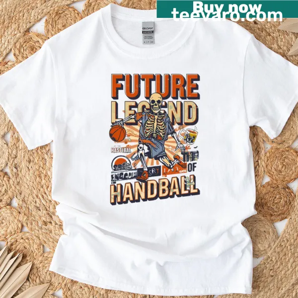 Illustrated skeleton design representing a future handball legend