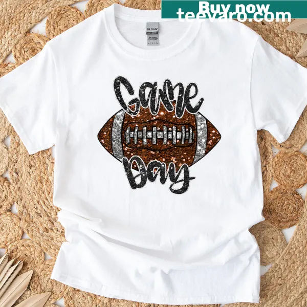 Stylish football-themed t-shirt with bling-bling design
