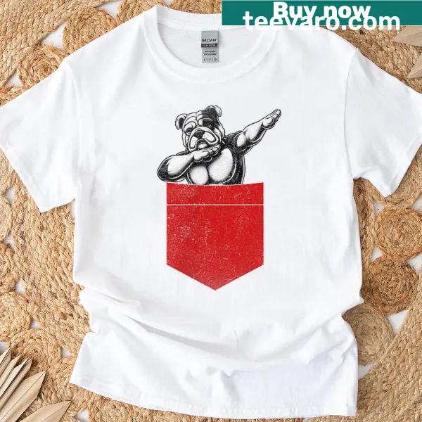 Bulldog graphic in pocket design T-shirt