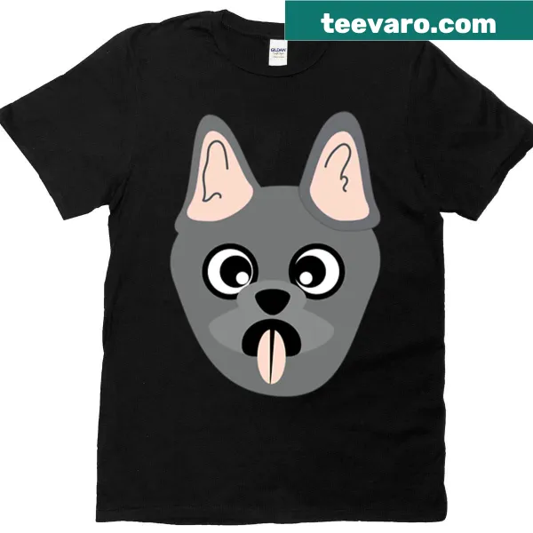 Illustration of a cute French Bulldog on a grey t-shirt