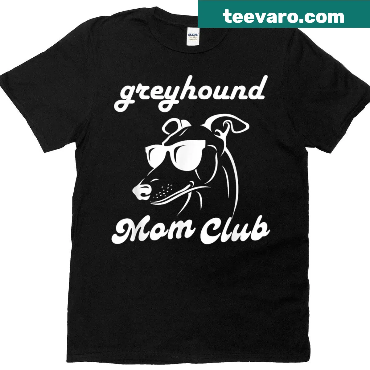 T-shirt for Greyhound moms featuring club typography — on a men's t-shirt