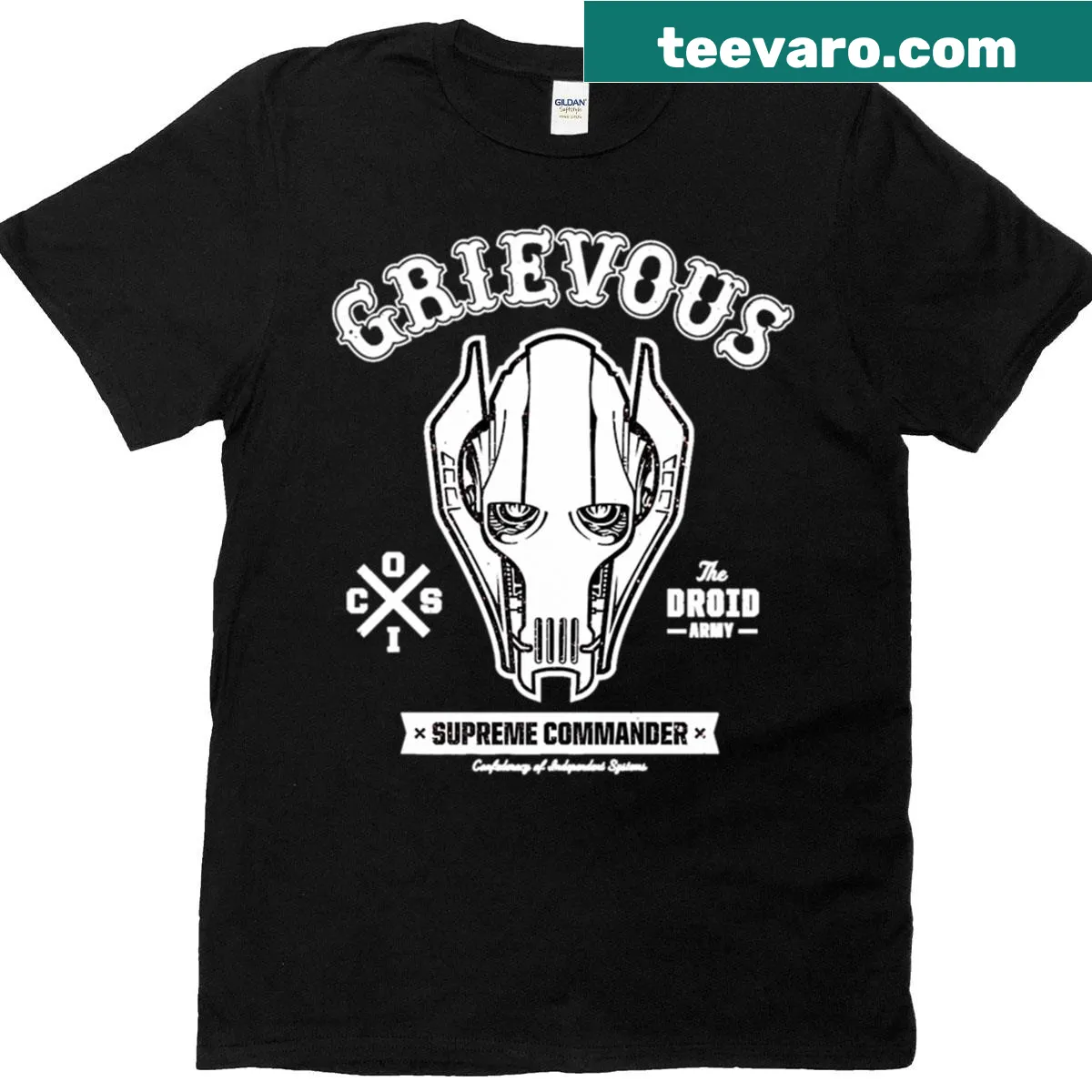 Themed t-shirt for fans featuring Grievous, suitable for various holidays — on a men's t-shirt