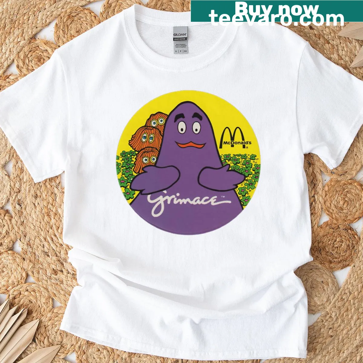 Vintage Grimace graphic on oversized McDonald's T-shirt — on a men's t-shirt