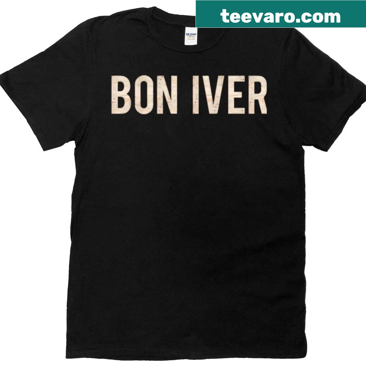 T-shirt celebrating the world's top 10 guitarists with bold typography — on a men's t-shirt
