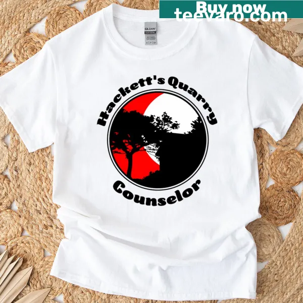 Shirt celebrating Hacketts Quarry summer camp experience.