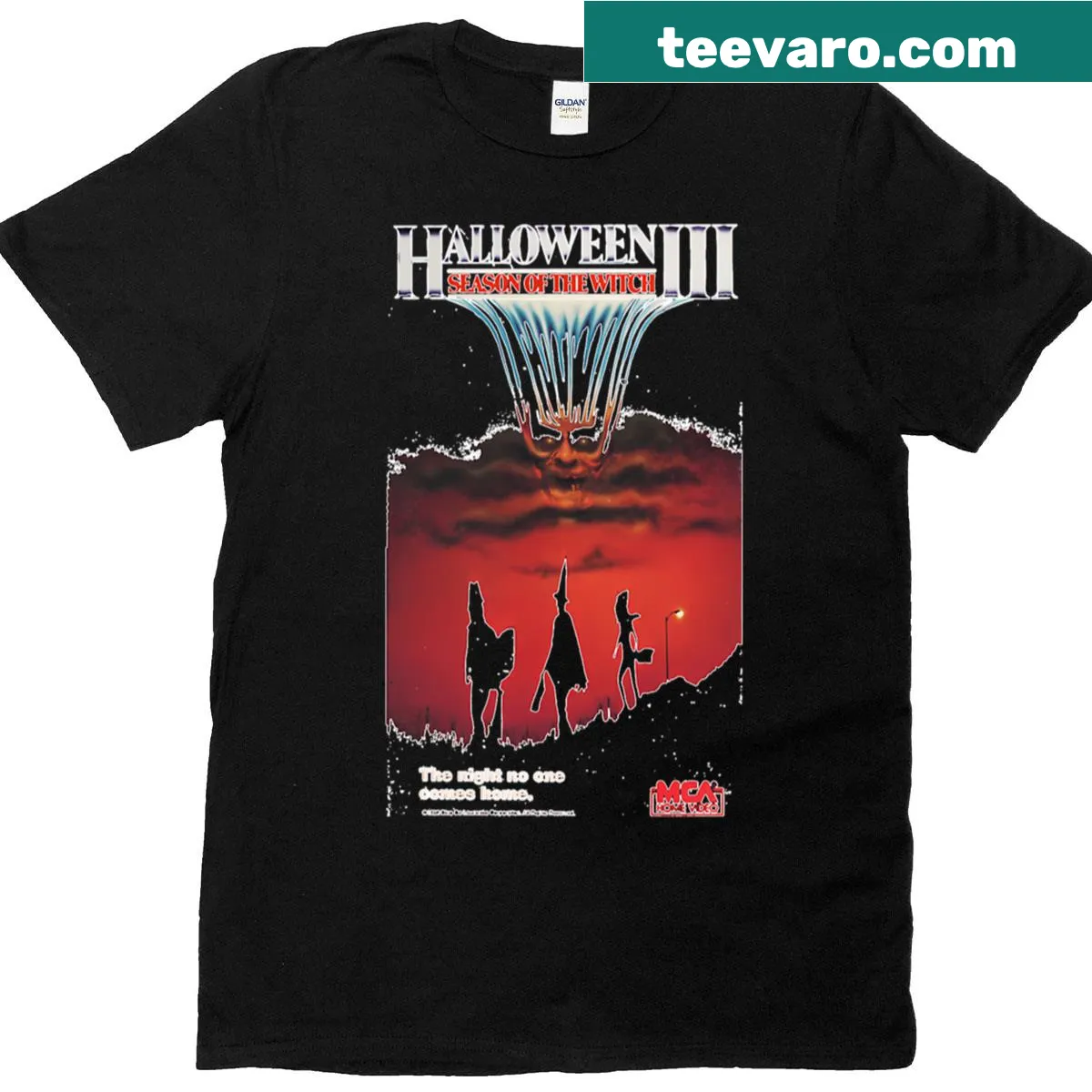 Artwork from Halloween III poster on a t-shirt — on a men's t-shirt