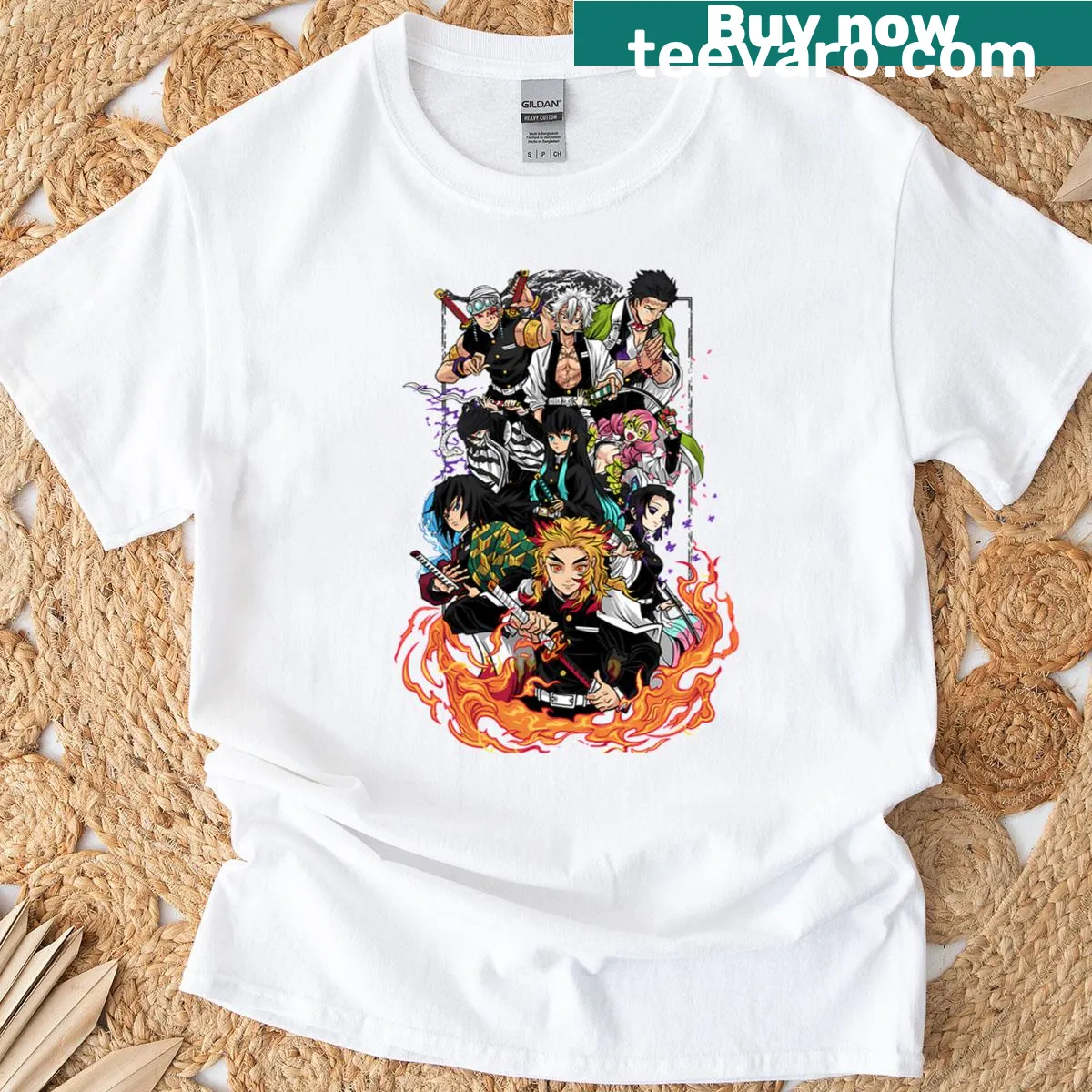 Demon Slayer T-shirt featuring Hashira imagery for fans — on a men's t-shirt