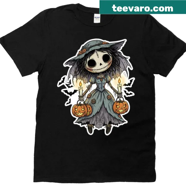 Oversized Halloween t-shirt with a creepy pumpkin spirit illustration
