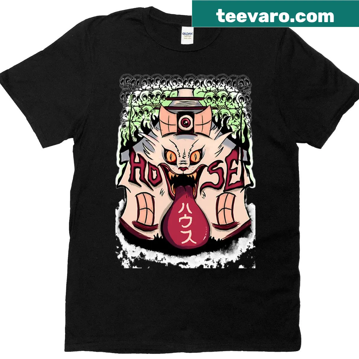 Alternative movie poster shirt for the cult film Hausu — on a men's t-shirt