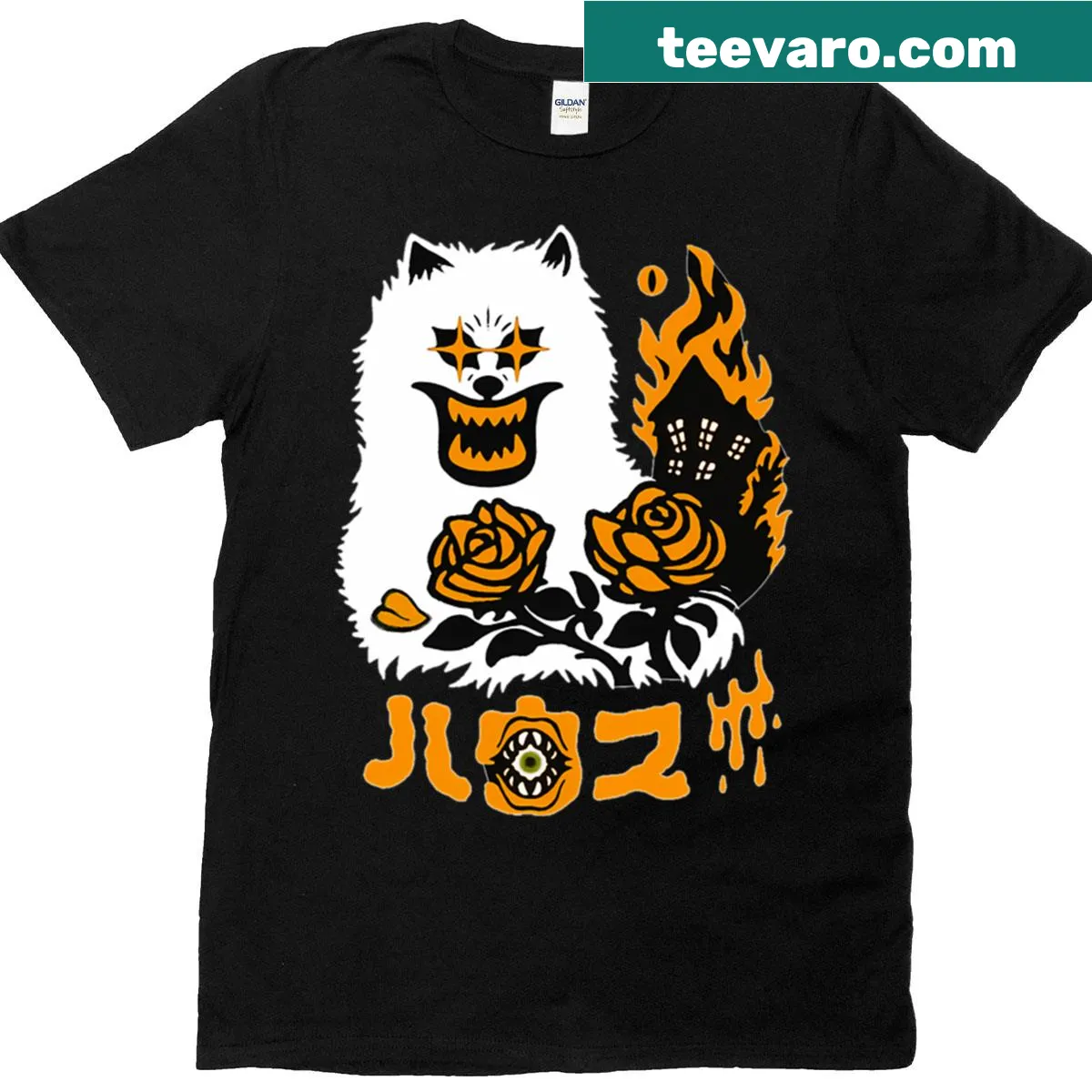 Eerie graphic inspired by Japanese horror on a women's T-shirt — on a men's t-shirt
