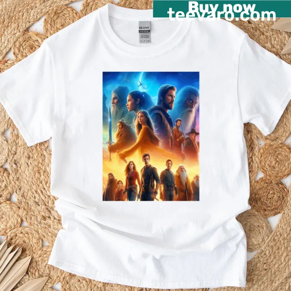 Dynamic Hollywood action fantasy shirt with bold movie-inspired graphics