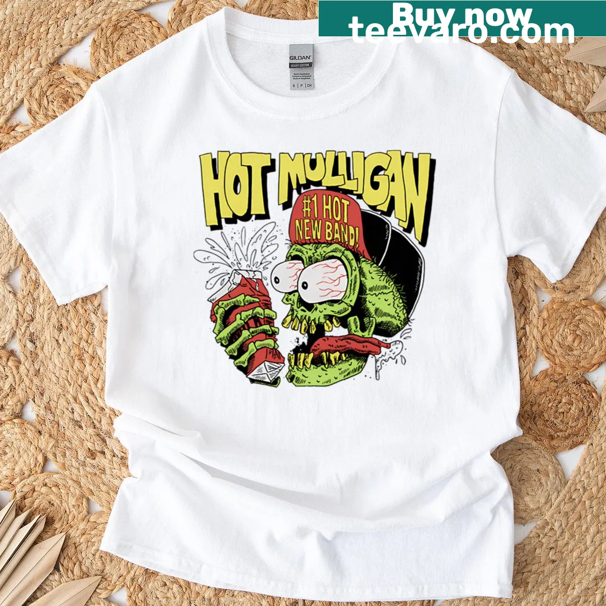 Hot Mulligan shirt featuring playful graphics — on a men's t-shirt